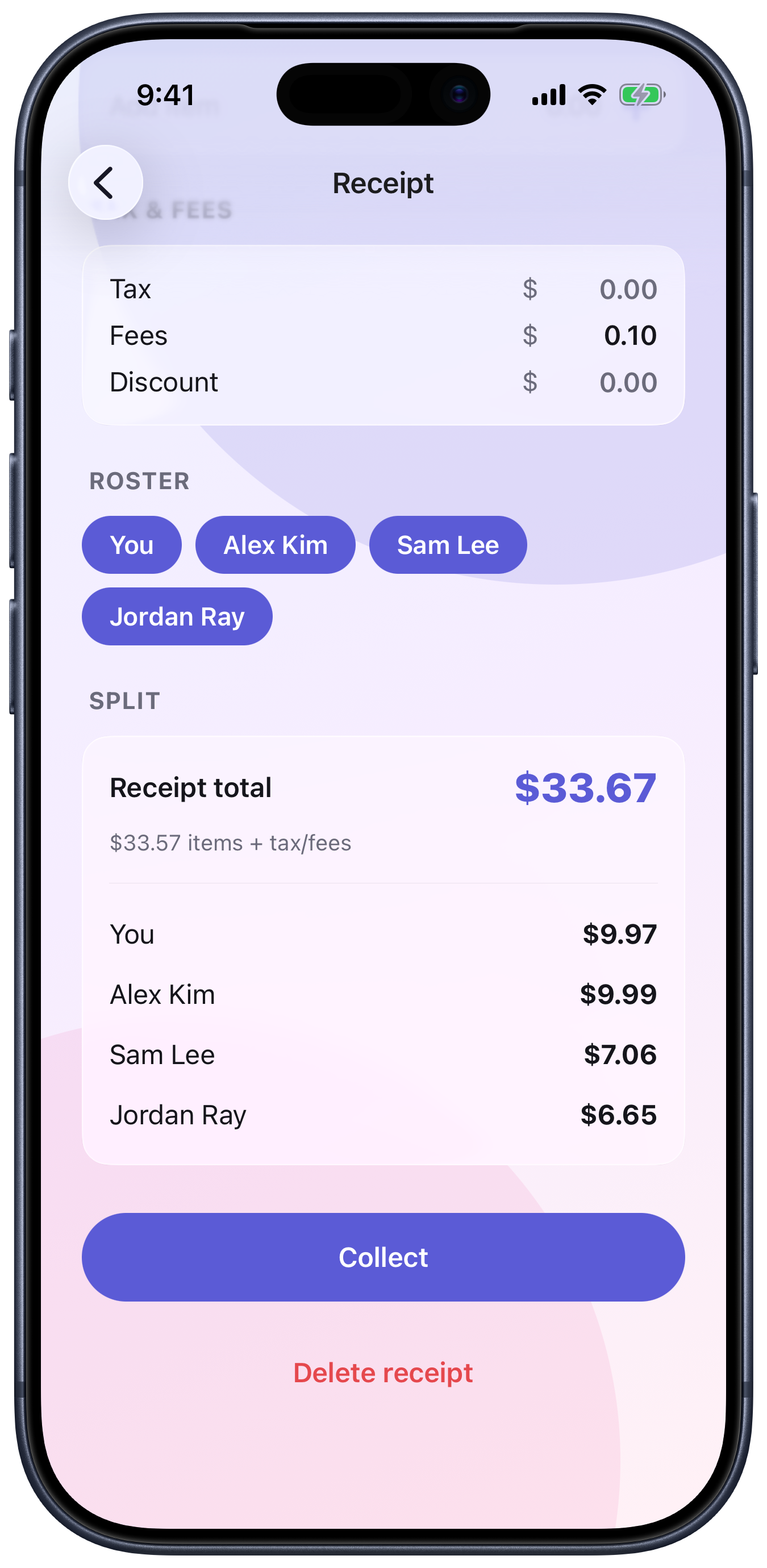 Exact per-person split